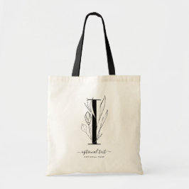 Monogram Floral Custom Totbeutel - Single Letter I Tragetasche