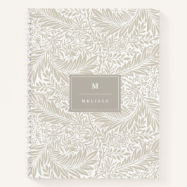 Monogram Floral Foliage William Morris Elegant Notizbuch