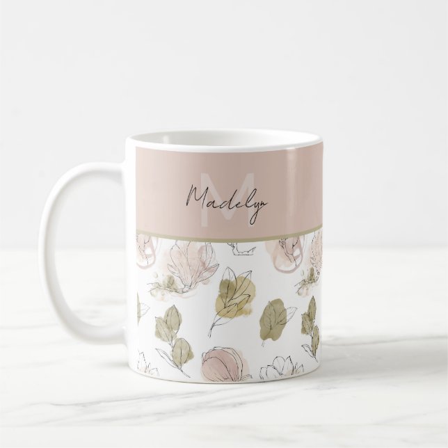 Monogram Floral Girl Kaffeetasse (Links)