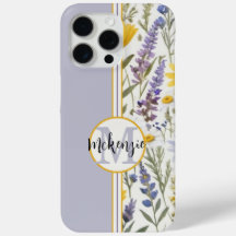 Monogram Floral iPhone Cover-Pink Aqua Gelb