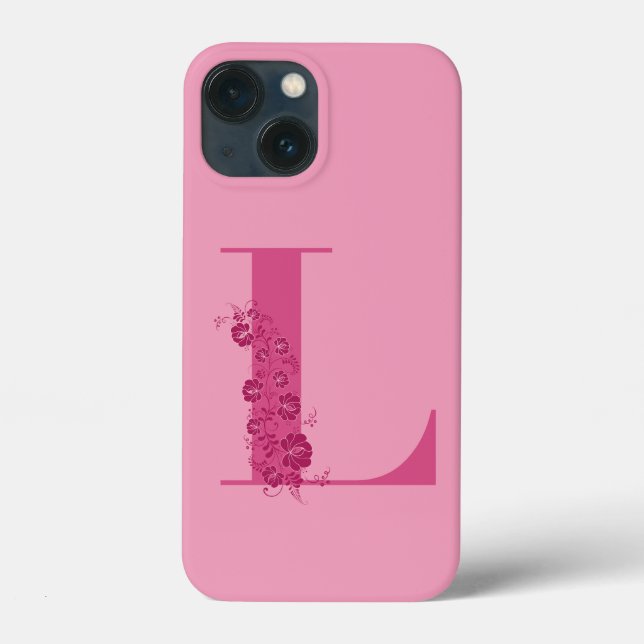Monogram Floral Letter L iPhone Case (Rückseite)