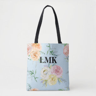 Monogram Floral Pattern Tasche