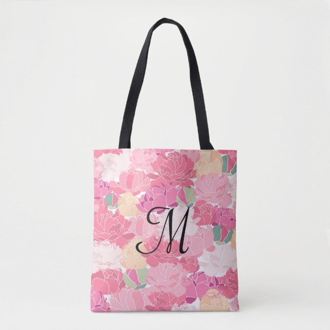 Monogram Floral Print Toag Tasche (Vorderseite)