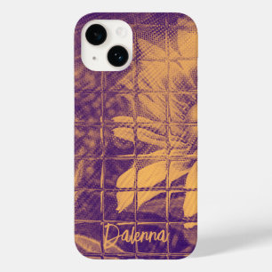 Monogram Floral Square Windows Watercolor Lila Case-Mate iPhone 14 Hülle