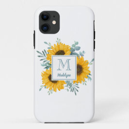 Monogram Floral Sunflower Personalisiert Case-Mate iPhone Hülle