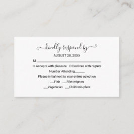 Monogram Floral Wedding RSVP Enclosure Card Begleitkarte