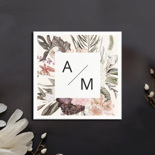 Monogram Floral Wedding Serviette
