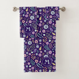 Monogram Floral Whimsisches Muster Set