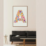 Monogram Flowers Floral Letter A Poster<br><div class="desc">Monogram Flowers Floral Letter A Poster</div>