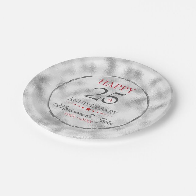 Monogram Foggy Light Gray Glass - 25 Jahre Pappteller (Schrägansicht)