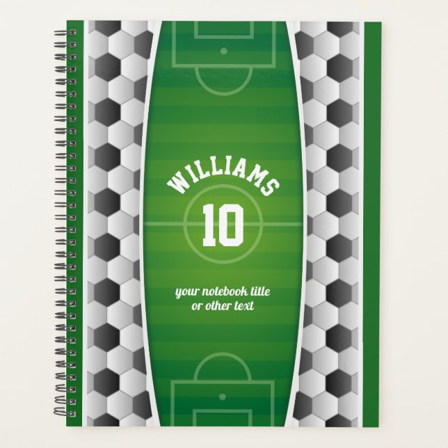 Monogram Football Fußballfeld Ball Sport Green Planer (Vorderseite)