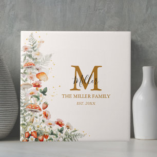 Monogram Forest Mushrooms Blume Floral botanisch Fliese