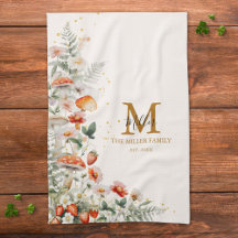Monogram Forest Mushrooms Blume Floral botanisch
