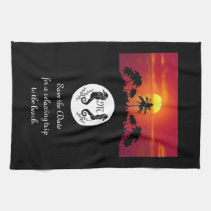 Monogram-Foto für das zweifarbige Seepferd-Silhoue Geschirrtuch
