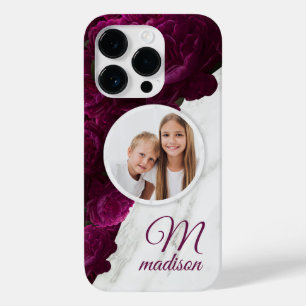 Monogram Foto Moderner Blumenmarmor-Individuelle N Case-Mate iPhone 14 Pro Hülle