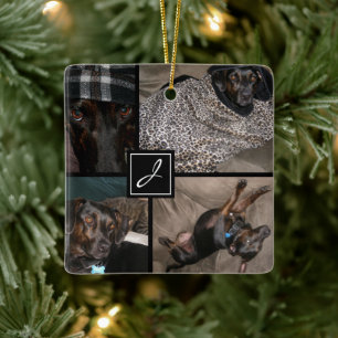 Monogram Foto Pet Black Keramikornament
