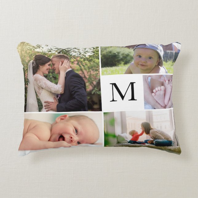 Monogram Fotografy family collage Dekokissen (Vorderseite)