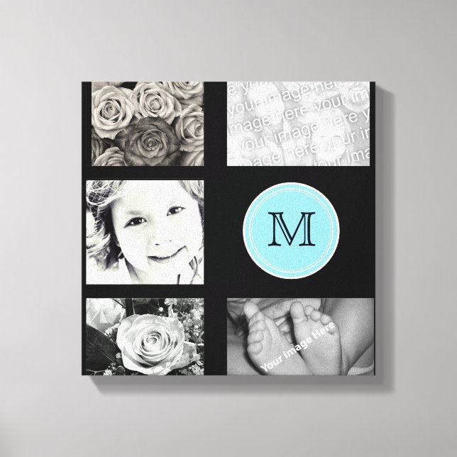 Monogram Fotolollage Wrapped Canvas Leinwanddruck (Vorderseite)