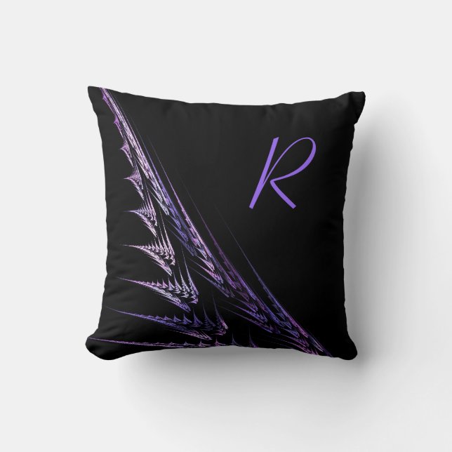 Monogram Fraktal Flame Pattern Throw Kissen (Vorderseite)
