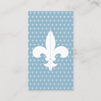 Monogram French Blue Lilie Muster Minimal Visitenkarte