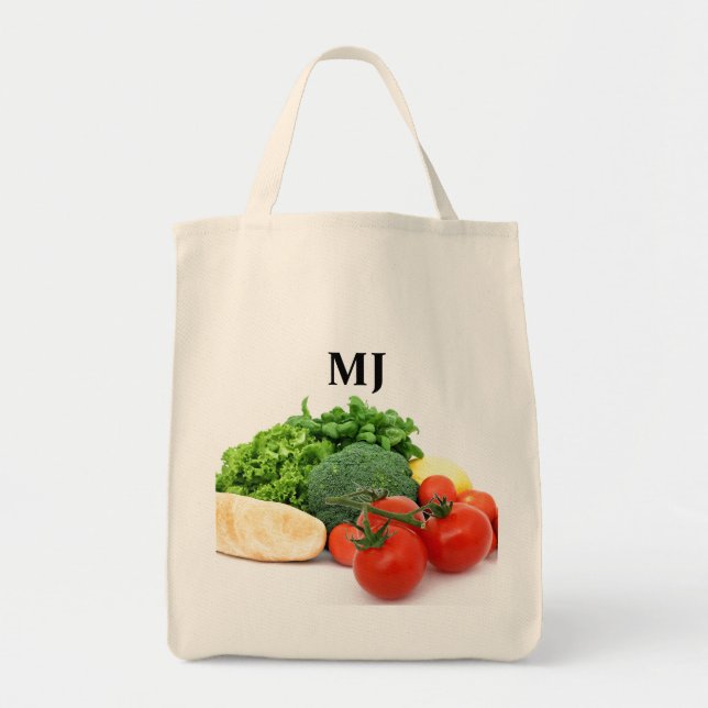Monogram Fresh Produce Lebensmittelgeschäft Tasche (Vorne)