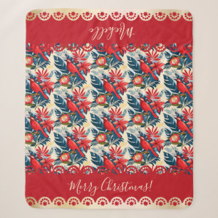 Monogram Frohe Weihnachten & ein glückliches neues Sherpadecke