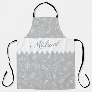 Monogram Frohe Weihnachten und ein glückliches neu Schürze
