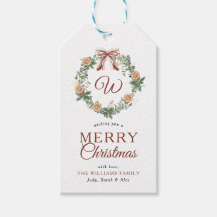 Monogram Frohe Weihnachtsohren Kränze Foto Geschenkanhänger