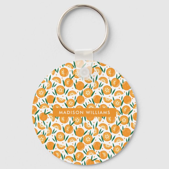Monogram Fruit Moderner Minimalistischer Schlüssel Schlüsselanhänger (Vorderseite)