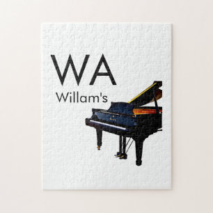 Monogram fügt Anfangsbuchstabenname Text Piano Mus