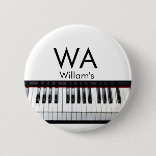 Monogram fügt Anfangsbuchstabenname Text Piano Mus Button
