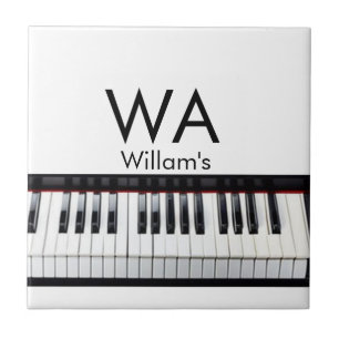Monogram fügt Anfangsbuchstabenname Text Piano Mus Fliese