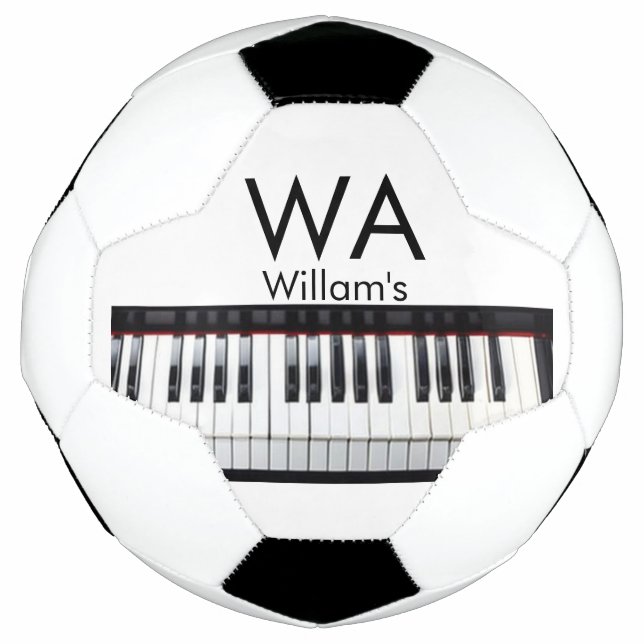 Monogram fügt Anfangsbuchstabenname Text Piano Mus Fußball (Vorderseite)