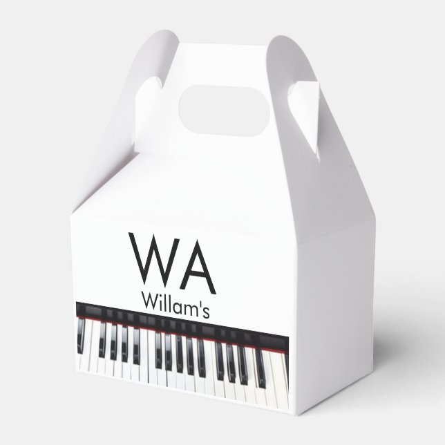 Monogram fügt Anfangsbuchstabenname Text Piano Mus Geschenkschachtel (Vorderseite)