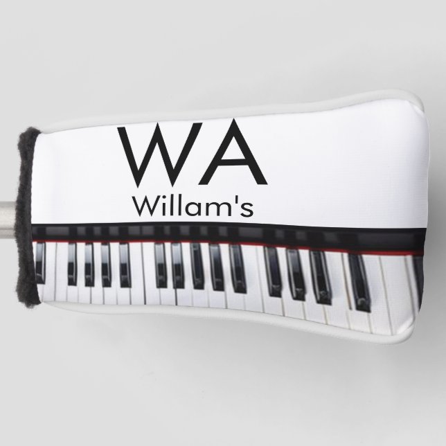 Monogram fügt Anfangsbuchstabenname Text Piano Mus Golf Headcover (Vorderseite)