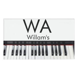 Monogram fügt Anfangsbuchstabenname Text Piano Mus Namenschild