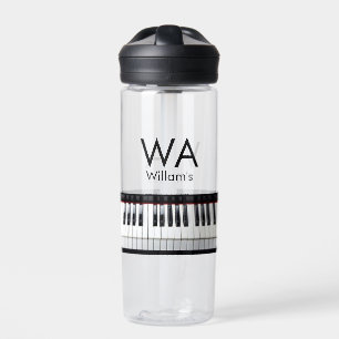 Monogram fügt Anfangsbuchstabenname Text Piano Mus Trinkflasche