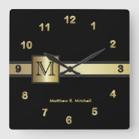 Monogram-Führungskraft in Schwarz und Gold