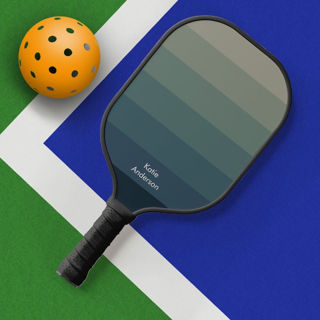 Monogram Full Name Colorful Green Blue Gradient Pickleball Schläger (Von Creator hochgeladen)