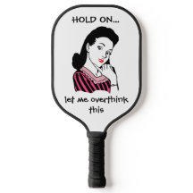 Monogram Funny Retro Frau überdenkt das