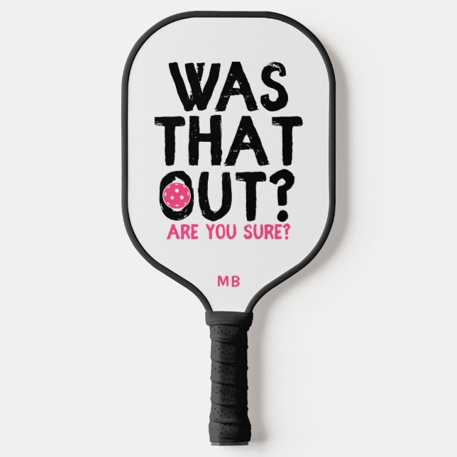 Monogram Funny Typografy Pickleball Player Schläger (Vorderseite)