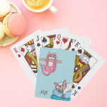 Monogram Funny Whimsisical Cats Trendy Modern Spielkarten<br><div class="desc">Dieses moderne Design verfügt über zwei skurrile Katzen mit einem personalisierten Monogramm #playingcards #cardgames #gamesnight #monogram #personalisierter Geschenke</div>