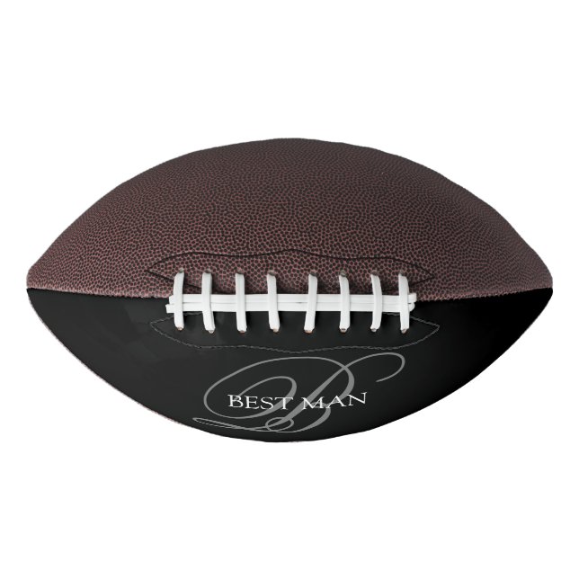 Monogram für benutzerdefinierten Trauzeuge Football (Vorderseite)