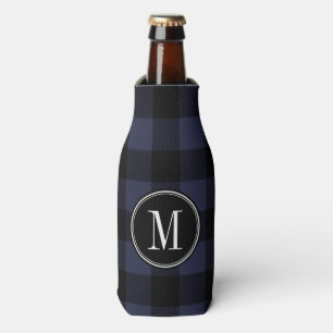 Monogram für Black and Navy Buffalo Karo Flaschenkühler