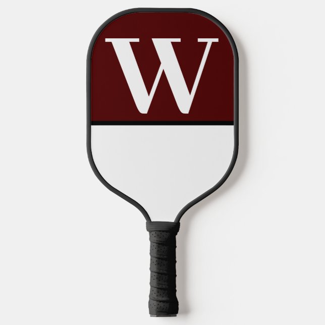 Monogram für das Team von Maroon und White Uni Pickleball Schläger (Vorderseite)