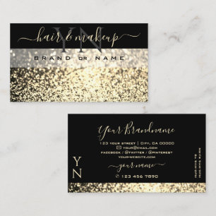 Monogram für den luxuriösen Black-Gold-Sparkling-G Visitenkarte