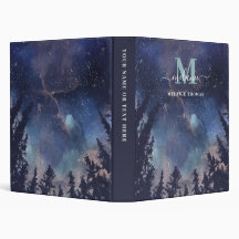 Monogram für den Mitternachtswald-Individuelle Nam