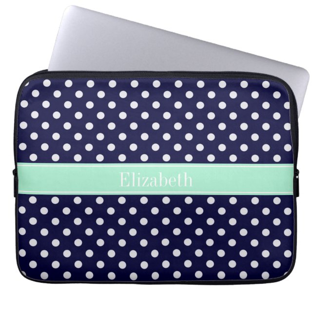 Monogram für die Bezeichnung von Nuancen in blau w Laptopschutzhülle (Vorderseite)