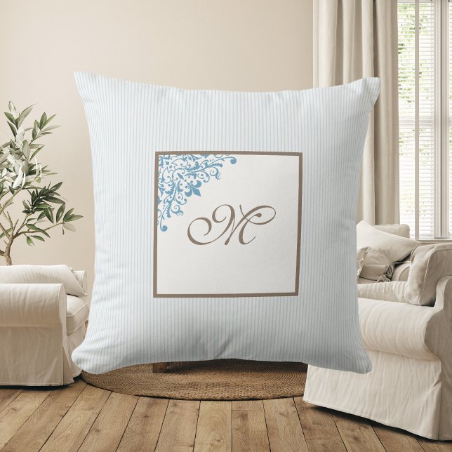 Monogram für die Blue Strip-Lilie Kissen (Von Creator hochgeladen)