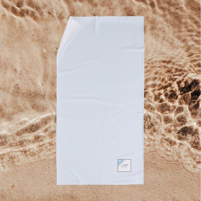 Monogram für die Blue Strip-Lilie Strandtuch (Von Creator hochgeladen)
